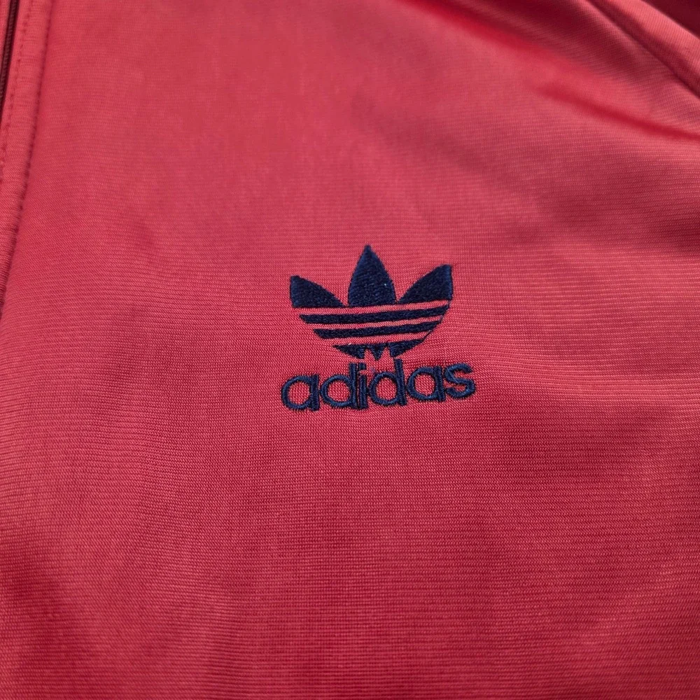 Vintage Adidas ATP Track Jacket Mens Medium Red Navy Made in USA Trefoil Zip
